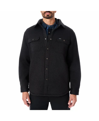 Smith's Workwear Men's Sherpa-Lined Sweater Fleece Snap Closure Shirt-Jacket