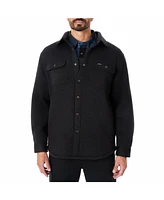 Smith's Workwear Men's Sherpa-Lined Sweater Fleece Snap Closure Shirt-Jacket