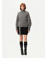 Gobi Cashmere Women's Belted Turtleneck