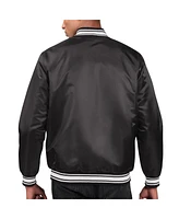 Men's Starter Black Washington Commanders Locker Room Satin Varsity Full-Snap Jacket