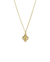 By Adina Eden Pave Outlined Ridged Clover Pendant Necklace