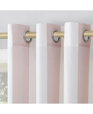 Reagan Cabana Stripe Semi-Sheer Grommet Curtain Panel