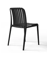 Outdoor Stackable Polypropylene Plastic Dining Side Chairs (Set of 2)
