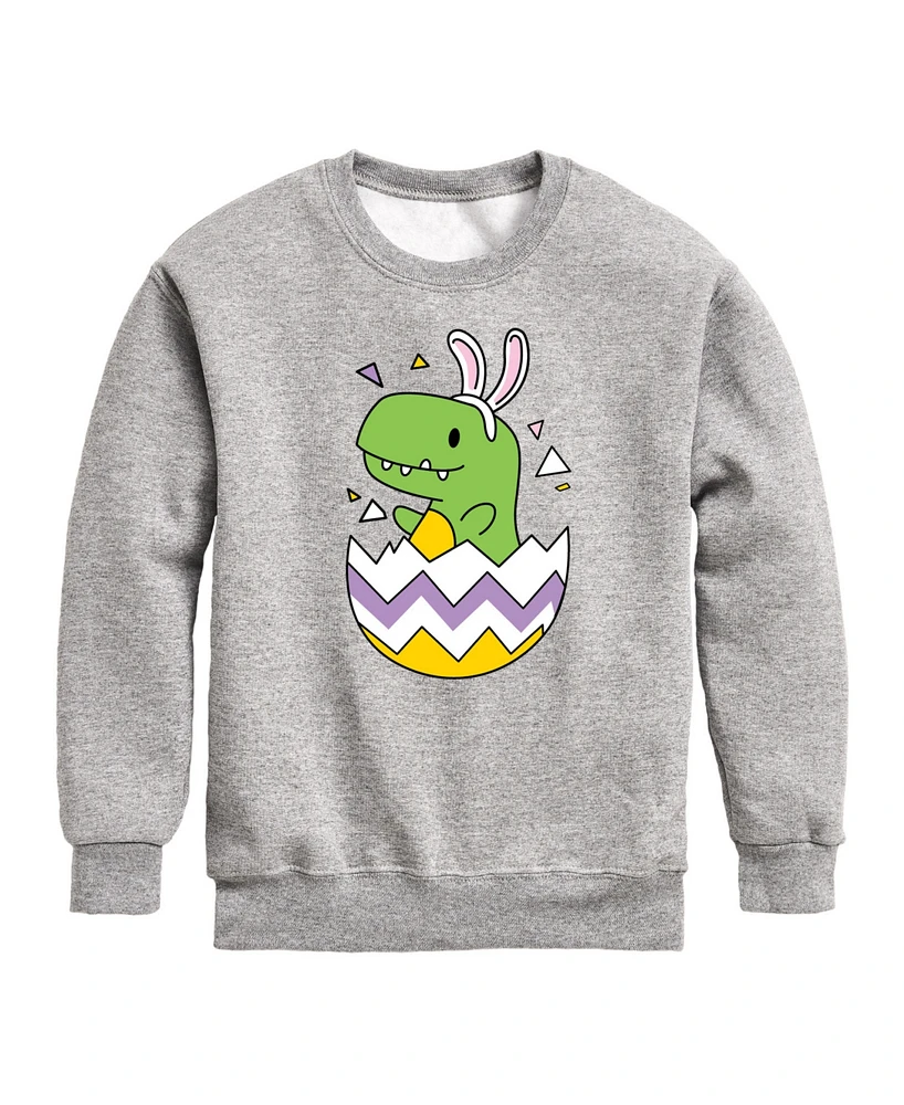 Hybrid Toddler Boys Happy Easter Dino Egg Graphic Fleece Sweatshirt