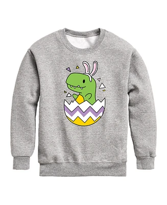 Hybrid Toddler Boys Happy Easter Dino Egg Graphic Fleece Sweatshirt