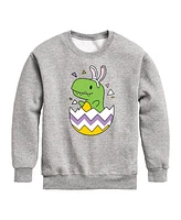 Hybrid Toddler Boys Happy Easter Dino Egg Graphic Fleece Sweatshirt
