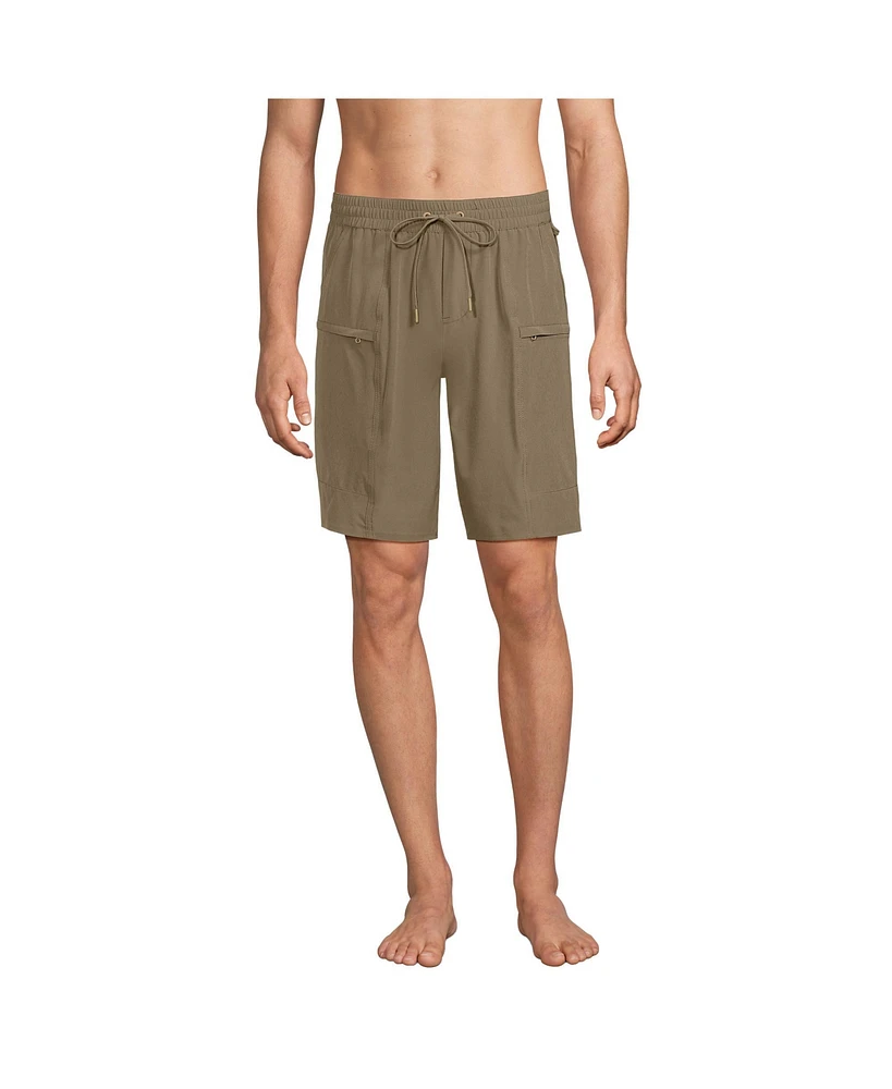 Lands' End Big & Tall 9 Inch Packable Cargo Swim Shorts