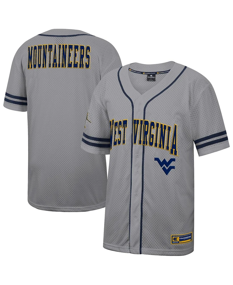 Colosseum Men's Gray West Virginia Mountaineers Free Spirited Baseball Jersey