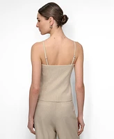 Dkny Women's Seersucker Square-Neck Bustier Top