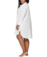 Lauren Ralph Plus Cotton Maxi Beach Shirtdress