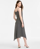 Bar Iii Women's Striped Satin Cowlneck Dress, Exclusively at Macy's