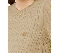Lacoste Usa Women's Cotton Short-Sleeve Sweater