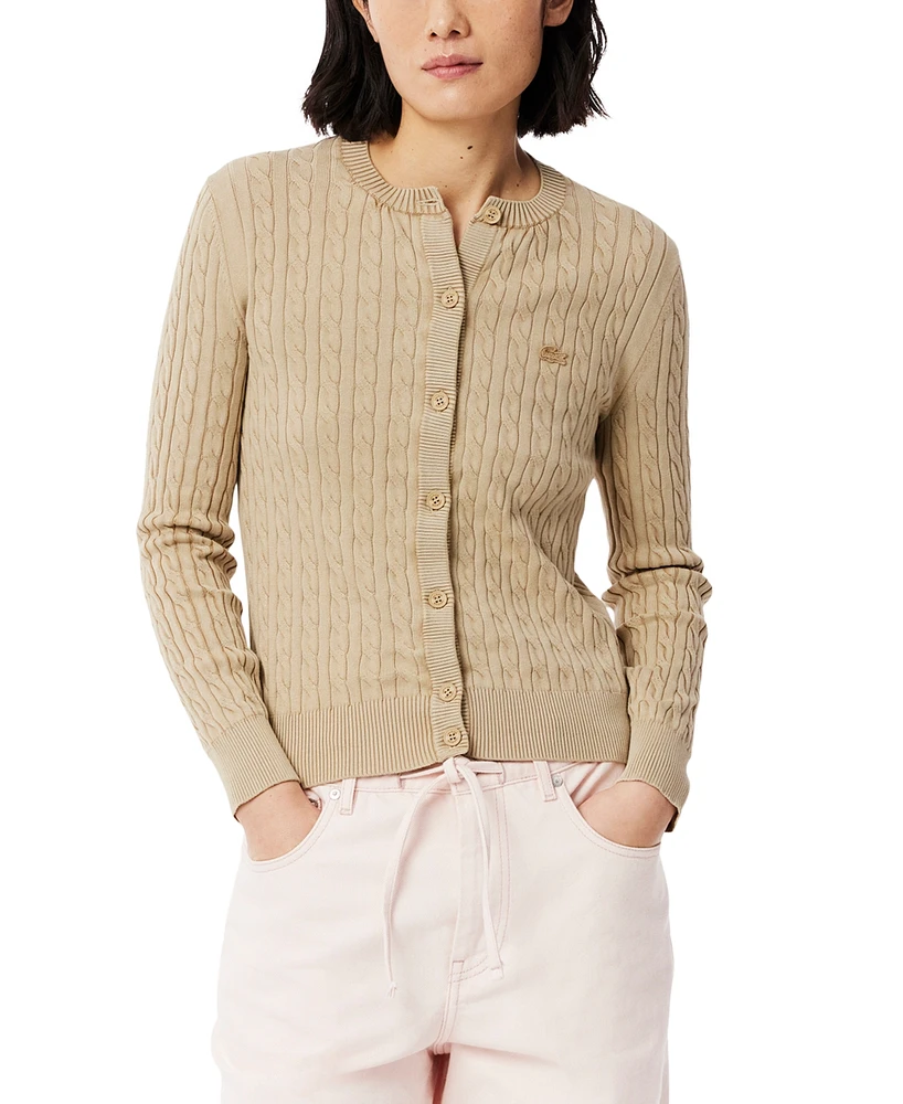 Lacoste Usa Women's Cotton Button-Front Cardigan