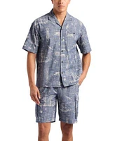 Mens Nautical Graphic Shirt Cargo Short