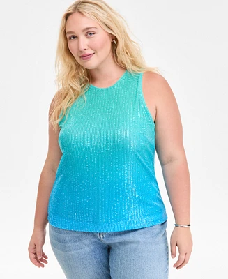 On 34th Plus Ombre Sequined Tank Top, Exclusively at Macy's