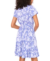 Msk Petite Button-Front Tie-Waist Jersey Shirtdress