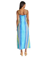 Donna Morgan Women's Striped Side-Slit Maxi Dress