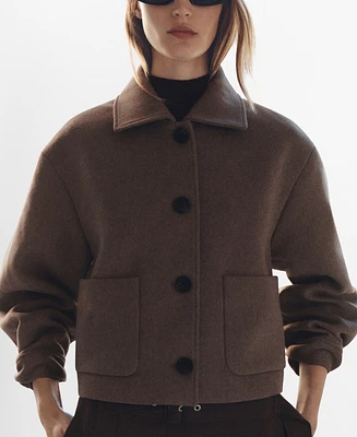 Mango Women's Pockets Detail Wool-Blend Jacket
