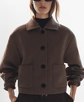 Mango Women's Pockets Detail Wool-Blend Jacket