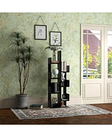 8-Tier Bookshelf Bookcase with 8 Open Compartments Space-Saving Storage Rack