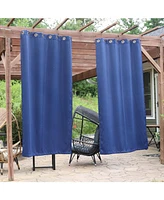 52 x 95-Inch Outdoor Blackout Curtains with Grommet Top - Includes Tiebacks Blue Set of 2
