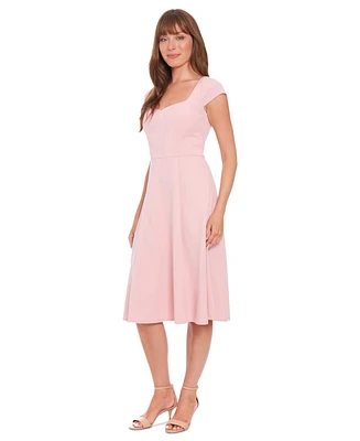 London Times Women's Sweetheart-Neck Cap-Sleeve Dress
