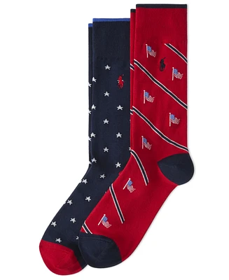 Polo Ralph Lauren Men's 2-Pk. Waving Flag & Stars Socks