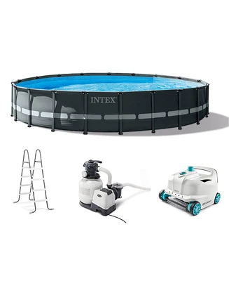 Intex 26333EH 20' x 48" Round Ultra Xtr Frame Swimming Pool Set w/ Robot Vacuum