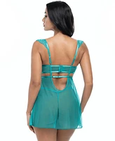 Oh La Cheri Women's Farah Lace Sheer Babydoll
