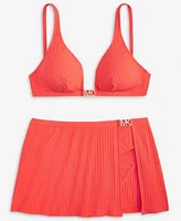 Michael Michael Kors Banded Triangle Bikini Top Skirted Brief Bikini Bottoms