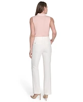 Tommy Hilfiger Women's Contrast-Tipped Sleeveless Polo Top