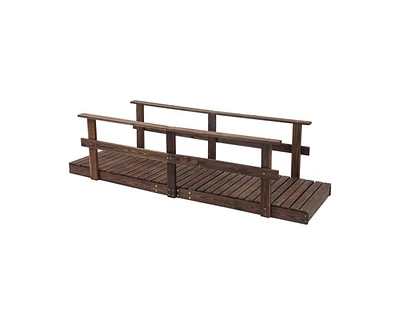 Garden Bridge with Handrails for Outdoor Landscaping and Decorative Pathways