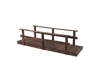 Garden Bridge with Handrails for Outdoor Landscaping and Decorative Pathways