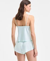 I.n.c. International Concepts Women's Lace-Trim Satin Cami Flutter Short Set, Exclusively at Macy's