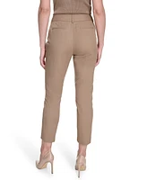 Tommy Hilfiger Women's Solid Mid-Rise Slim-Fit Ankle Pants