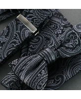 Trafalgar Men's Sobee Paisley Brace Bow Tie & Pocket Square Set