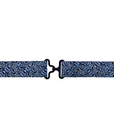 Trafalgar Men's Benito's Blue Basketweave Pattern Silk Novelty Bow Tie