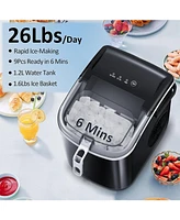Zafro Nugget Ice Makers Countertop with Soft & Chewable Pellet Portable Self-Cleaning Compact Machine 44Lbs/24H Scoop and Basket