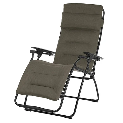 Reclining Steel Zero Gravity Chair with Cushion for Lawn Deck and Poolside