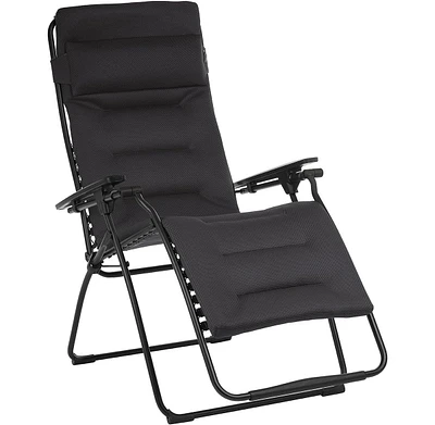 Reclining Steel Zero Gravity Chair with Cushion for Lawn Deck and Poolside