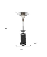48000 Btu Steel Propane Patio Heater with Cylindrical Pole Design for Outdoor Use