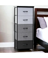 Lightweight Steel and Fabric Chest with Five Drawers for Small Spaces