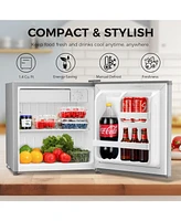 Zafro Compact Mini Fridge with Freezer, 1.4 Cu. Ft, Reversible Door, Removable Glass Shelf, Defrost Function, Perfect for Bedroom, Office, Garage, or