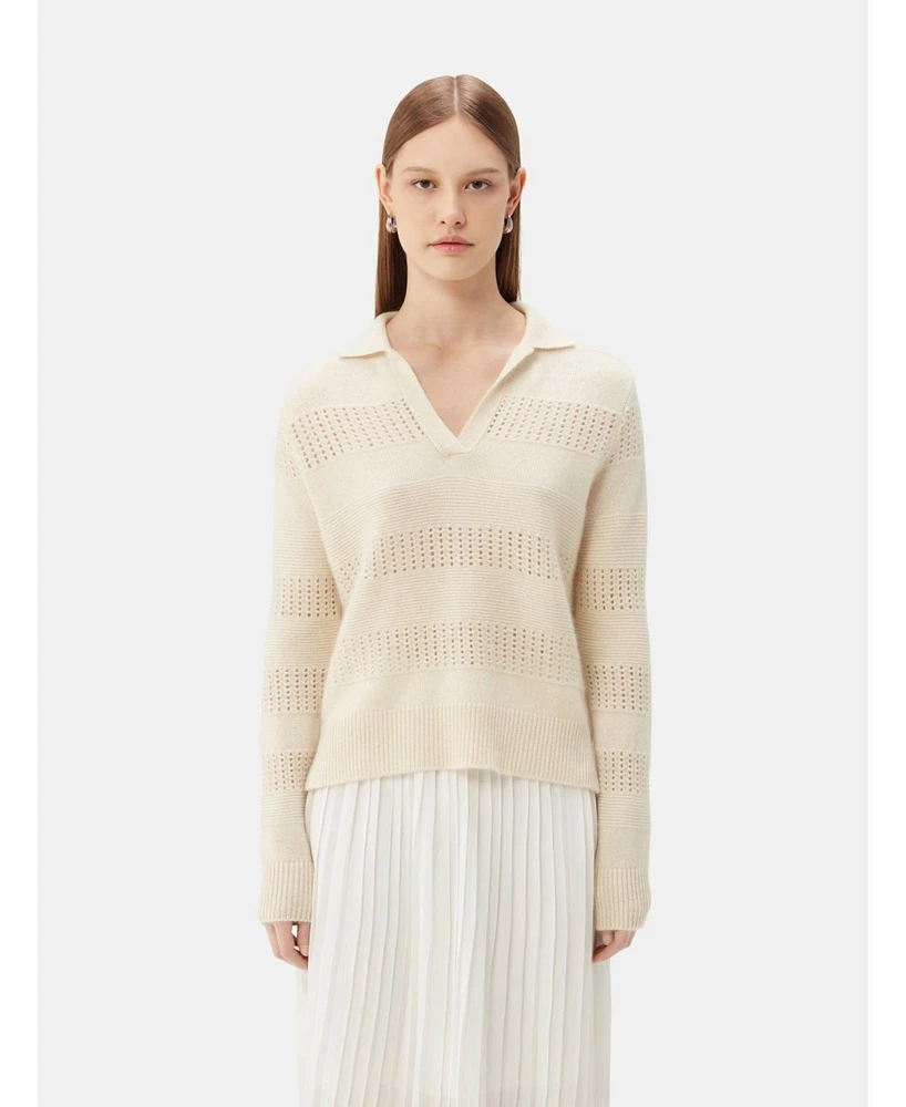 Gobi Cashmere Women's Mixed Pattern Polo