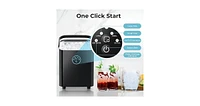 Zafro Compact Countertop Ice Maker, Produces 8 Bullet Ices in 6 Minutes, Features Self-Cleaning Function, Portable with Built-in Basket and Scoop, Off