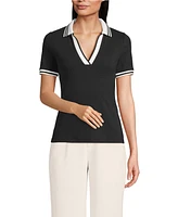 Lands' End Petite Wide Rib Polo Shirt