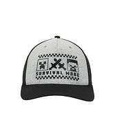 Minecraft Boys Survival Mode Youth Gray & Black Traditional Adjustable Hat