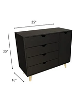 Solid Wood 4-Drawer Combo Dresser – Versatile Storage