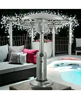 11000 Btu Silver Steel Propane Cylindrical Pole Tabletop Patio Heater