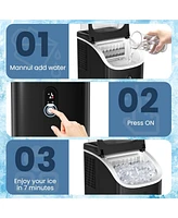Zafro Countertop Ice Maker,30Lbs/24H,Automatic Cleaning Function and 24-Hour Timing Machine with Scoop&Ice Basket,for Home/Kitchen/Camping/Off